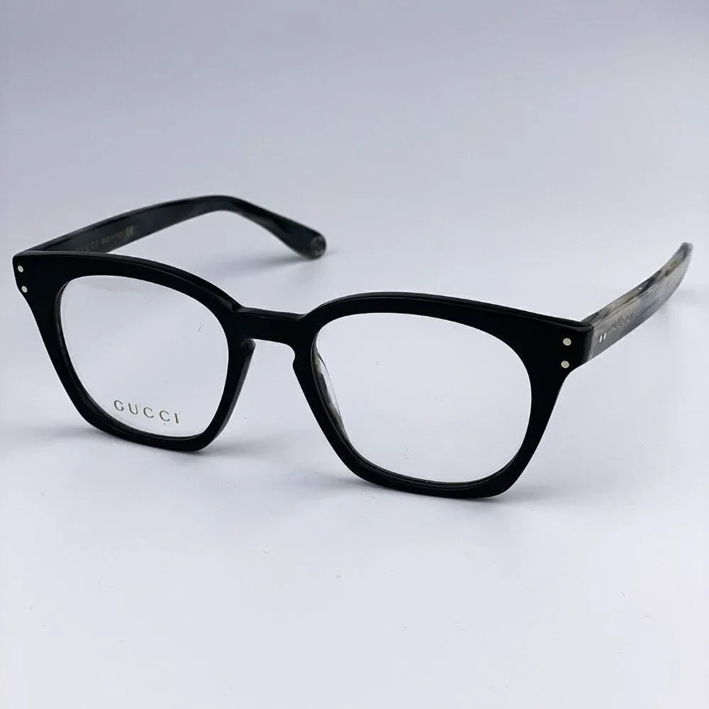 SALE! NEW GUCCI LOGO GG0572O 009 Black Gray Square Unisex Eyeglasses